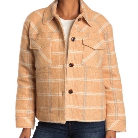 SAMSOE Jackets & Blazers - Samsoe Samsoe NEW XS Leonie Plaid Barn Coat Jacket Wool Blend $325 Nordstrom
